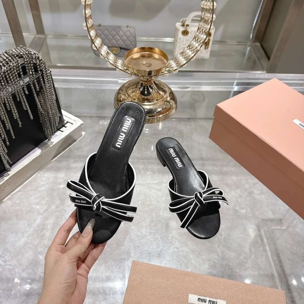 View 5 of MIUMIU MORDORÉ NAPPA SANDALS WITH BOW BLACK