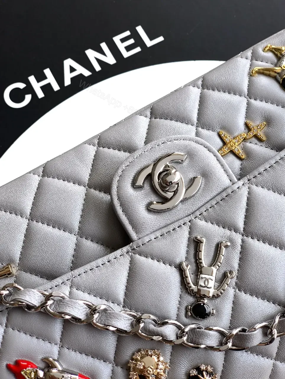View 2 of Quilted Leather Bag, Charm Accents, Everyday Luxury Bag