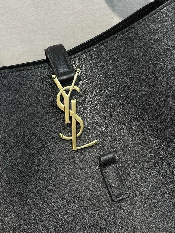 View 9 of Elegant Leather Tote with YSL Hardware: Everyday Luxury Tote