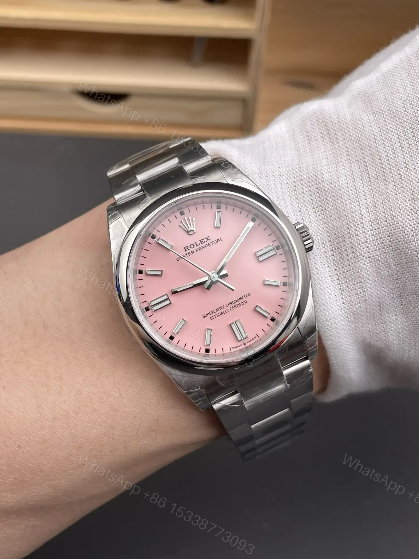 View 9 of Rolex Oyster Perpetual 36 126000 Pink Dial Watch 126000-0008