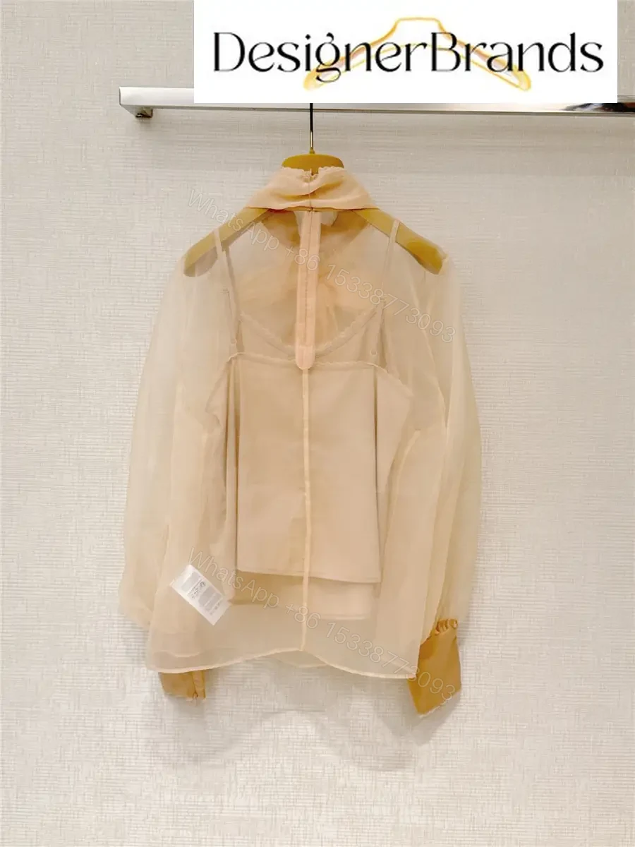 View 7 of Zimmermann Women Beige Silk Organza Top