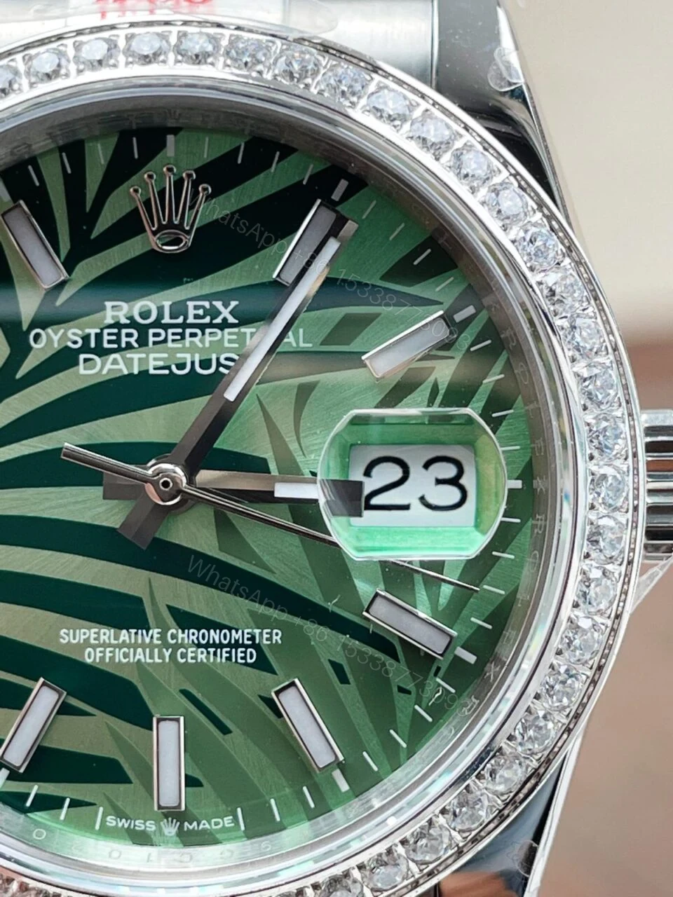 View 5 of GMF Factory 1:1 Rolex DateJust 36 SS 126284 Diamonds Bezel Best Edition New Green Dial A2824