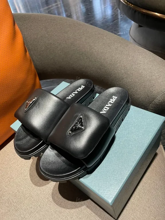 View 6 of Prada Black Leather Slide: Sleek, All-Day Comfort