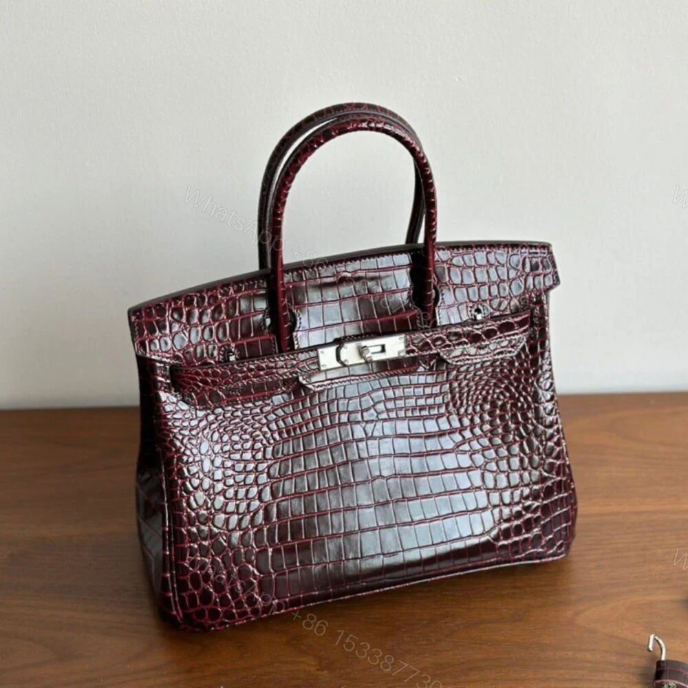 View 3 of Hermes Birkin 30 Bordeaux Shiny Silver Hardware 30Cm
