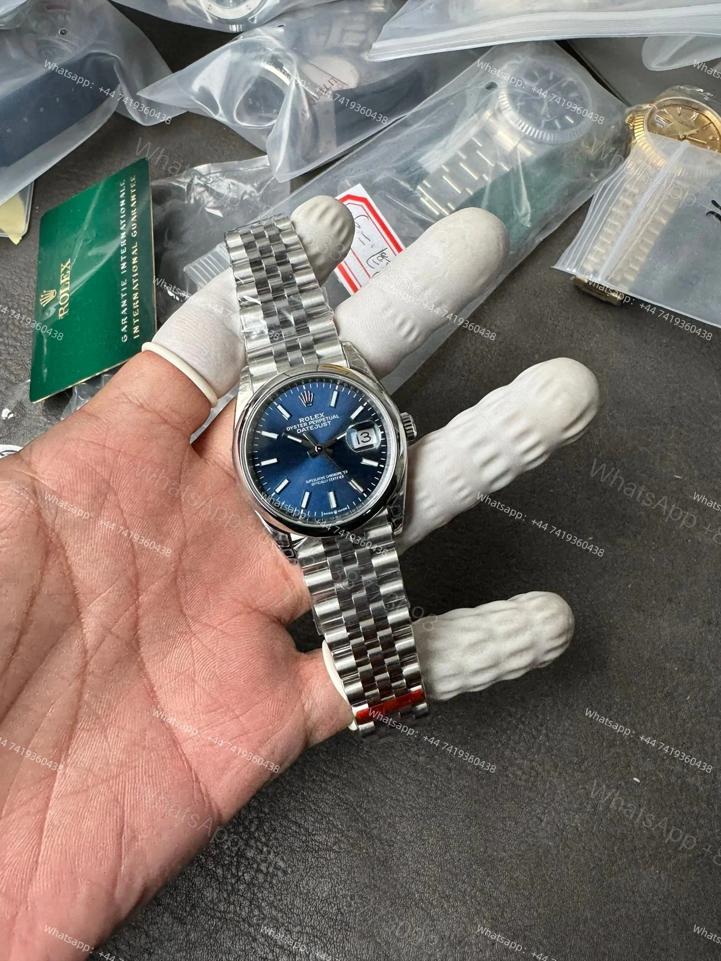 View 3 of Rolex Datejust M126200-0005 Blue Dial 1:1 Replica Jubilee 36MM 3235 Movement Super Clone Watch