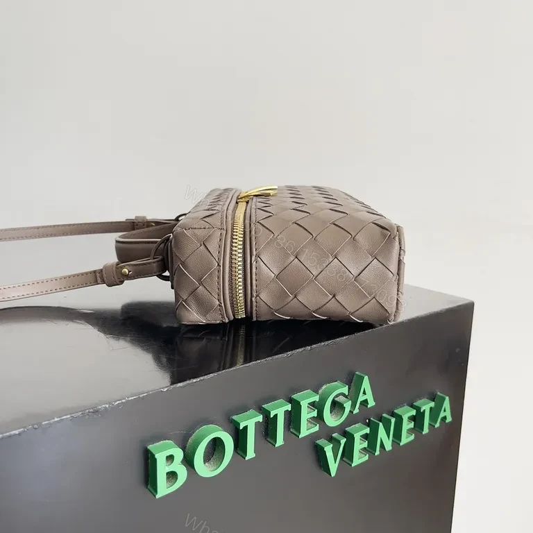 View 4 of Textured Leather Bottega-Inspired Compact Crossbody Bag