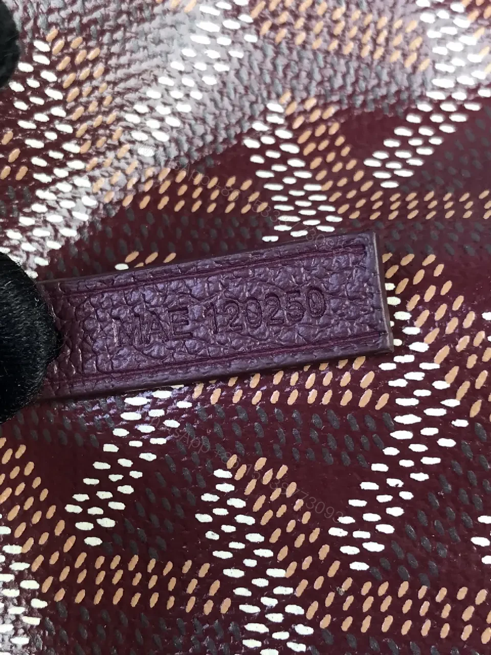 View 5 of Structured Bur Burgundy Handbag: Patterned, Leather-Feel Canvas, Structured Carryall