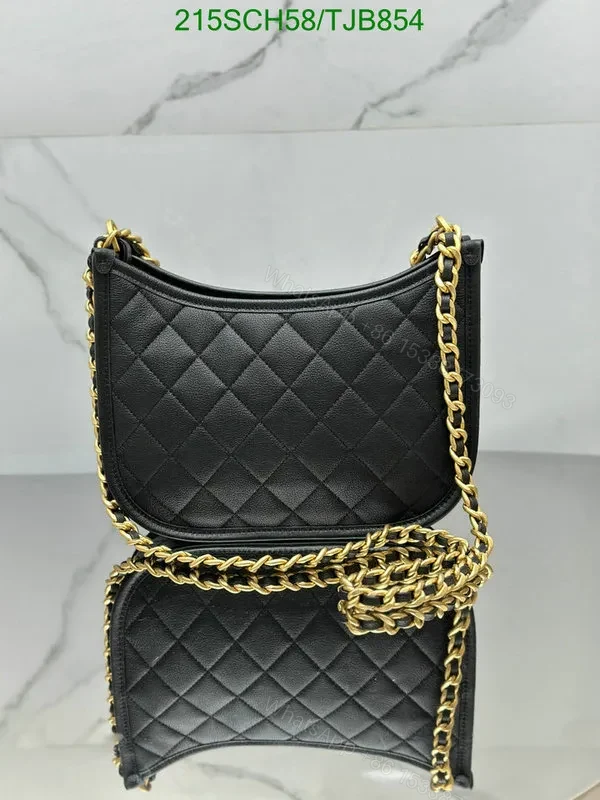 View 4 of Chanel 24S Black Hobo Bag in Genuine Leather EZ2584