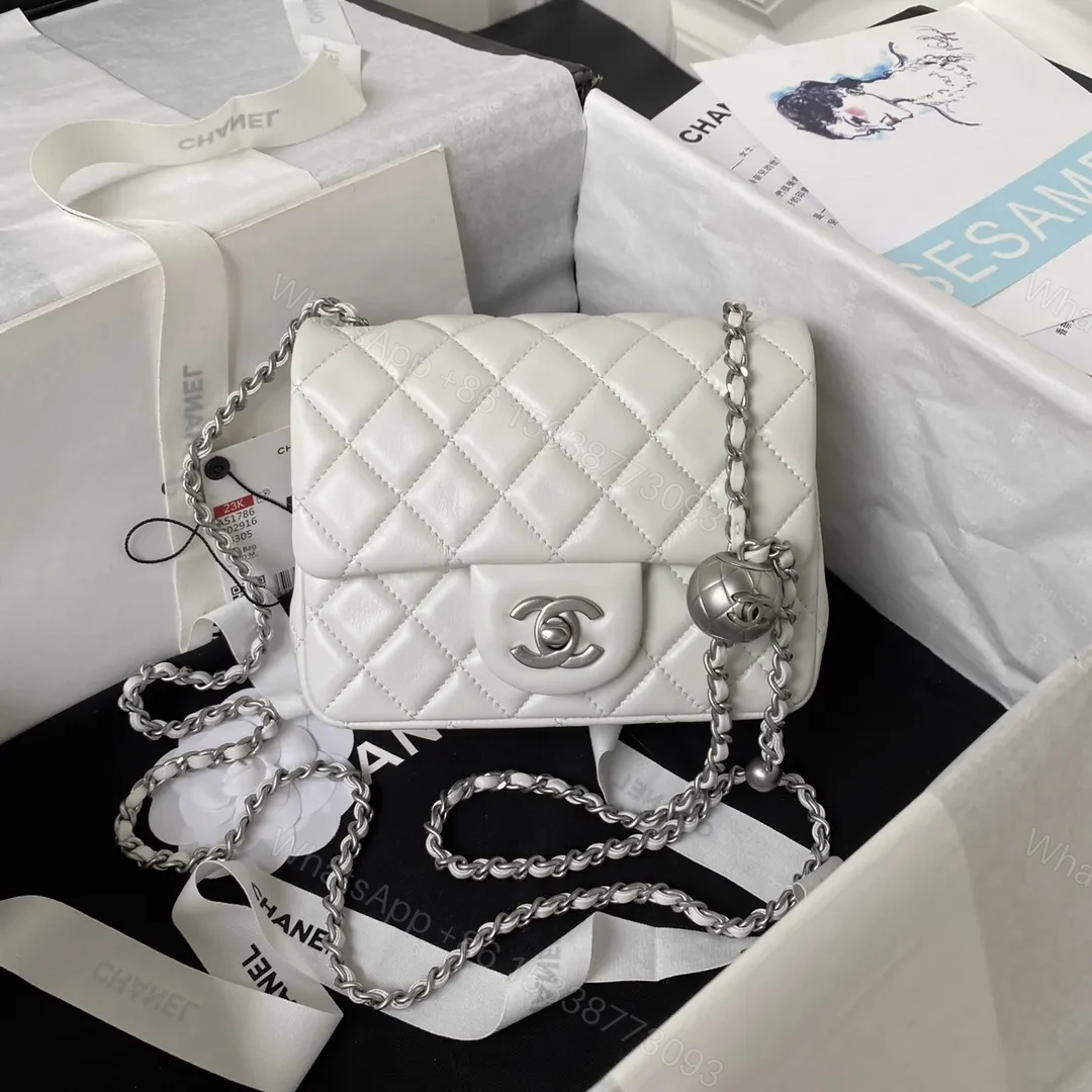 Chanel Mini Silver 22 White Calfskin — view 1