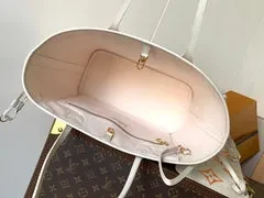 View 8 of LV NEVERFULL MM TOTE BAG 32 IN WHITE MIX ORANGE CALFSKIN