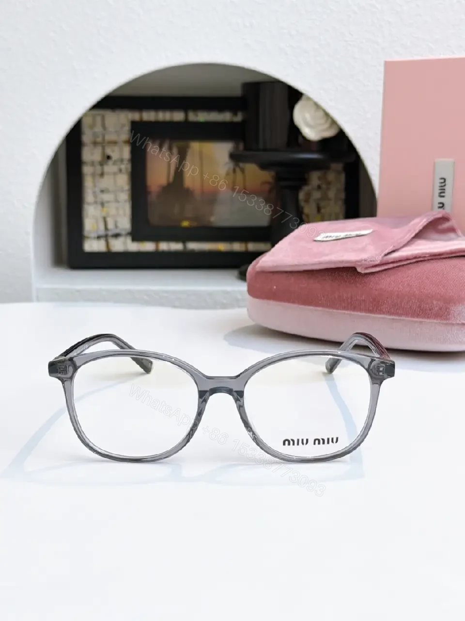 View 5 of Black Acetate Round-Rectangle Eyeglasses with Gold Accents, Modern Luxury Frames