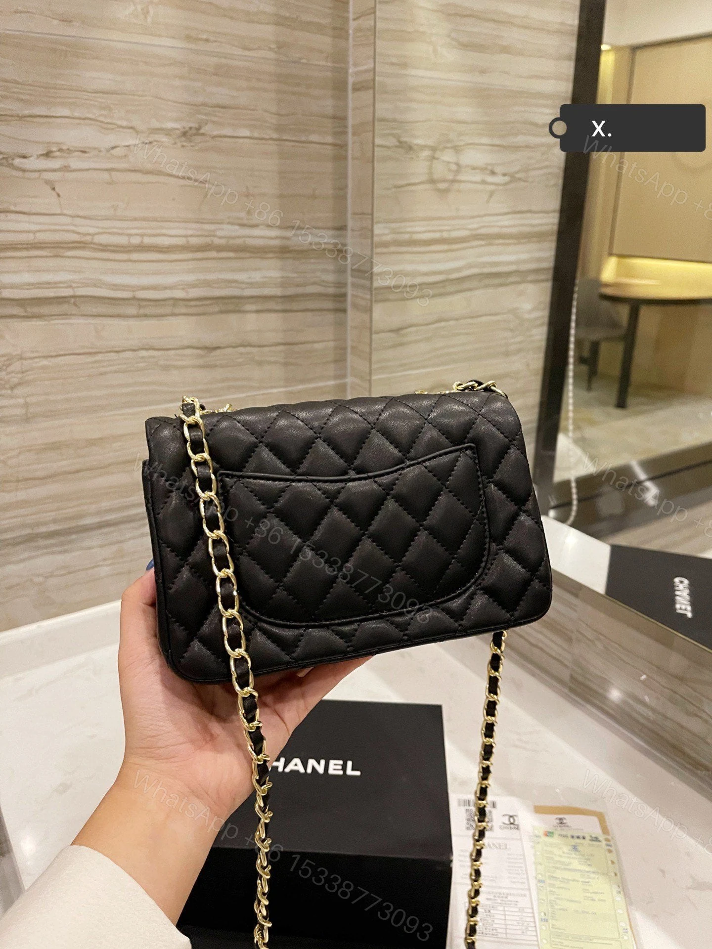 View 9 of Chanel Seasonal Mini Rectangle Black