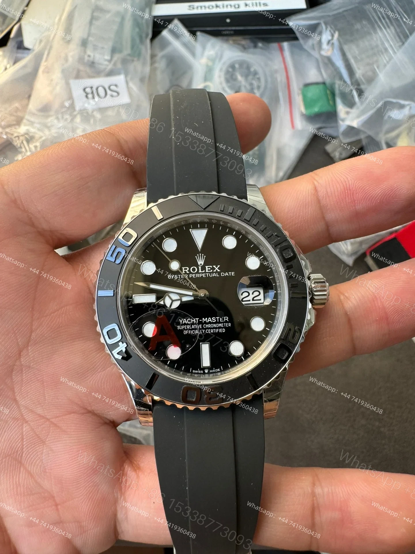 View 5 of Rolex Yacht-Master 226659 1:1 Replica 18K White Gold Plated 42MM 3235 Movement Super Clone Watch