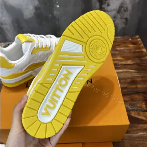 View 8 of LOUIS VUITTON TRAINE SNEAKERS IN WHITE AND YELLOW – LSVT384