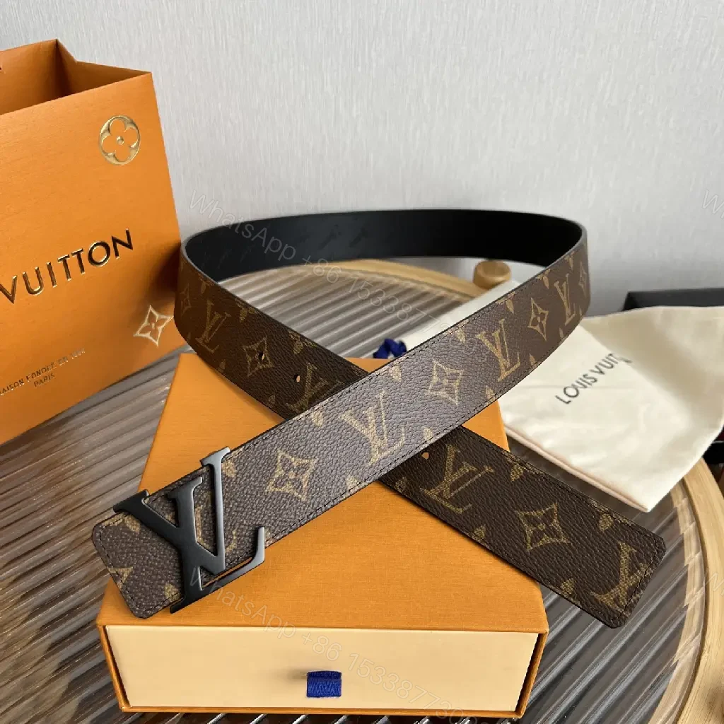 View 4 of Brown Monogram Belt Style Accessory with LV Buckle