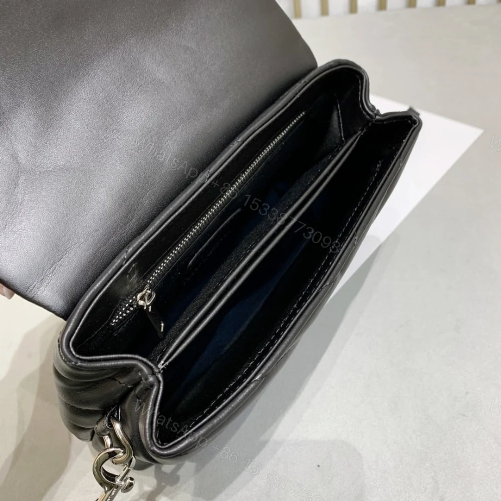 View 8 of Saint Laurent Loulou Toy Strap Bag In Quilted Y Black 20Cm 678401DV7061000