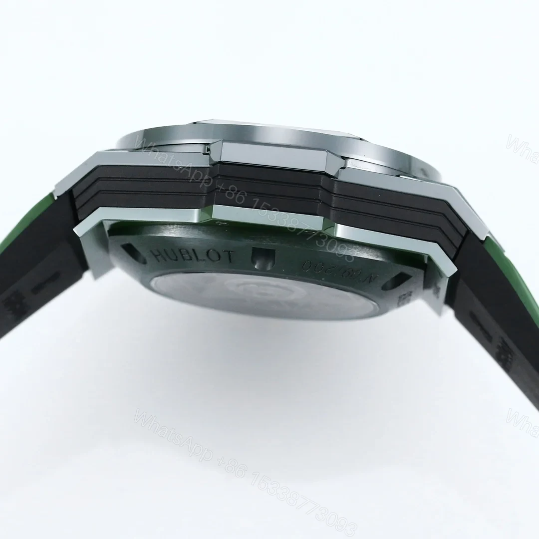 View 4 of Hublot Big Bang Sang Bleu Replica 45MM Premium Green Ceramic Rubber Strap Edition RG-HUBLOT-SANGBLEU-GREEN-45