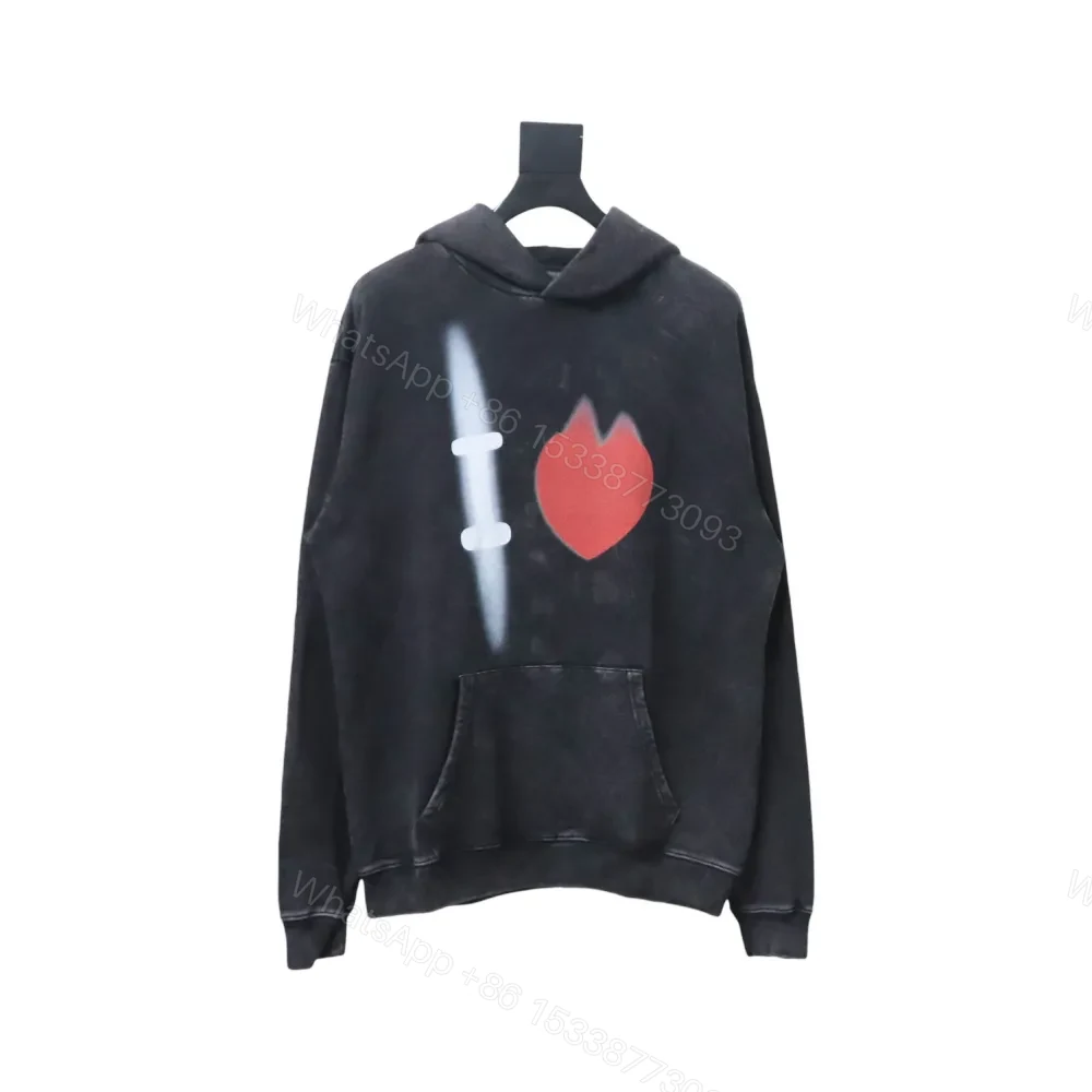 View 3 of Balenciaga Clothes ‘I love’ Hoodie Black