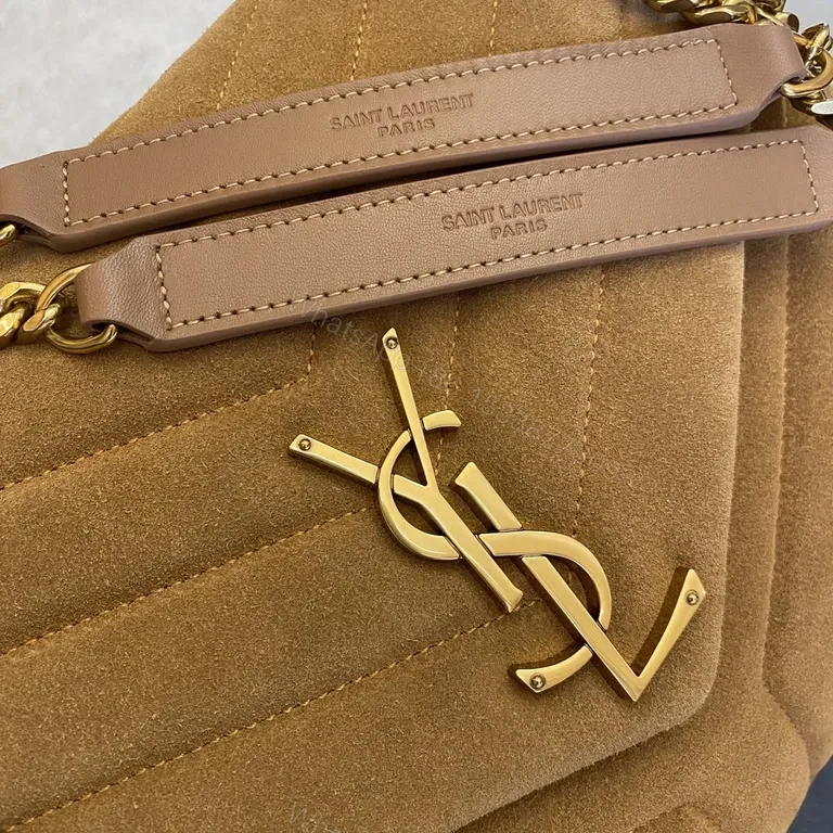 View 6 of Chic Suede Quilted Bag: Warm Neutral Chain Detail