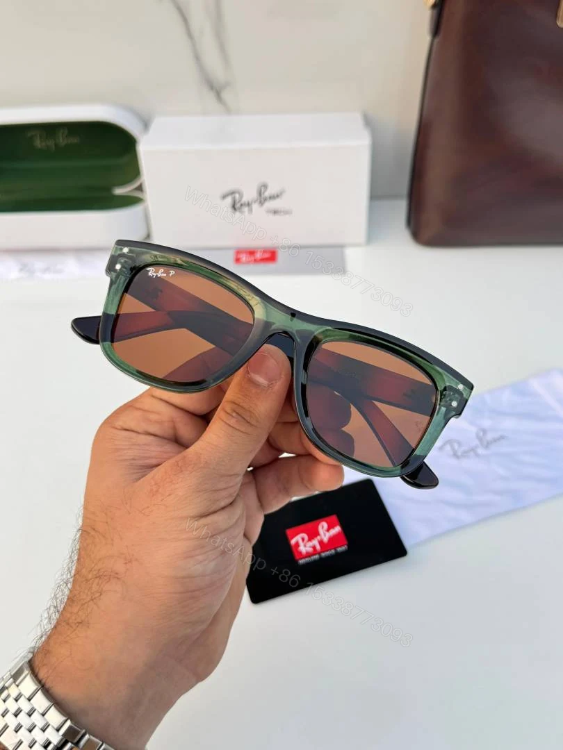 View 3 of First Copy Ray Ban RB0502 Olive Tiger Brown Sunglasses Online India
