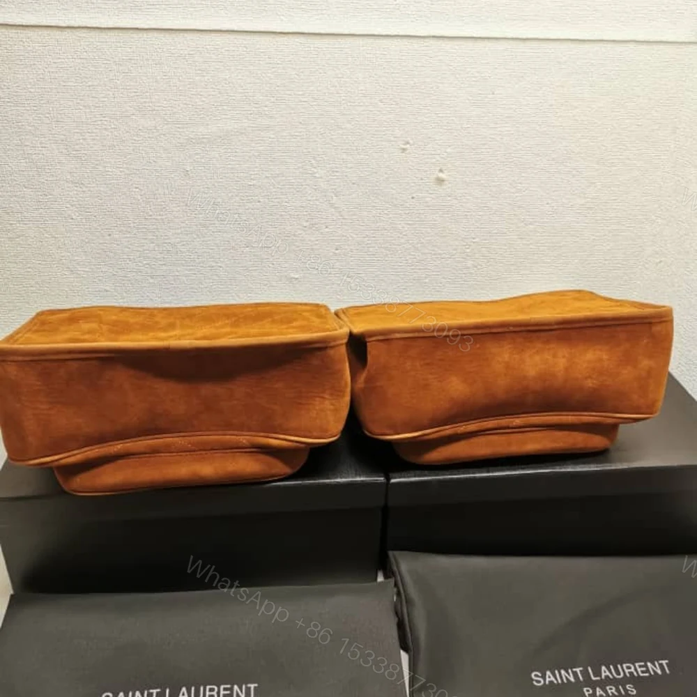 View 4 of Saint Laurent Niki Baby Chain Bag In Suede Brown 28Cm