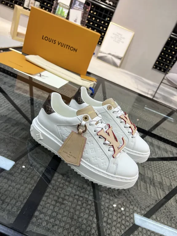 View 6 of Bold White Leather LV Sneaker â€“ All-Day Comfort, City Style