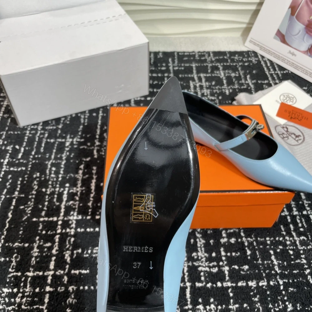 View 9 of 高仿Hermes*Kelly系列H251002Z07小牛皮休閒單鞋藍色免檢版