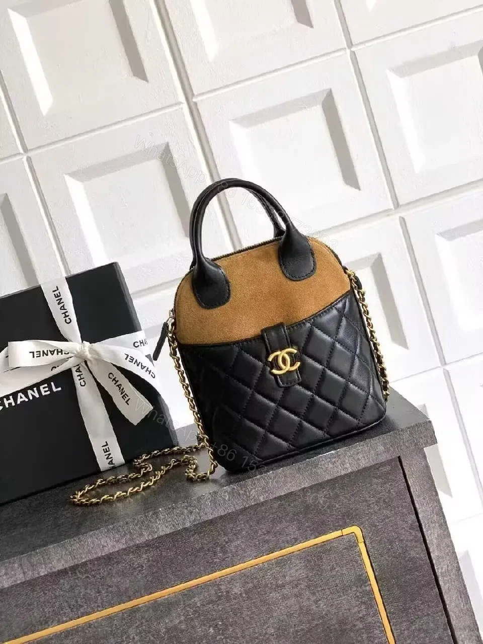 Quilted Mini Bag with Suede Panel: Chic, Compact Luxury — view 1