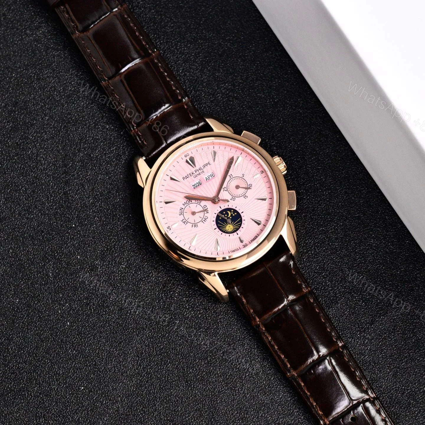 Patek Philippe Complicated Functions Men’s Watch 42mm Leather Strap Ultimate Edition TW-PP-COMPLICATION-9100-42 — view 1