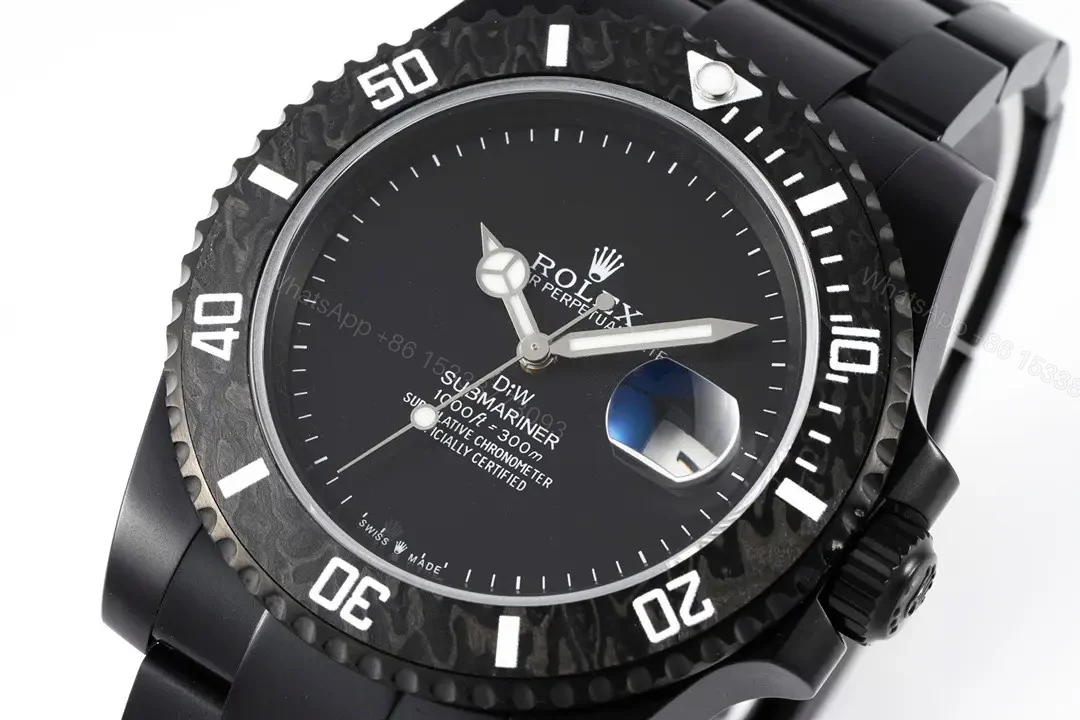 View 2 of Stealthy ghost submariner replica 40MM Black Carbon Custom Edition RG-SUBMARINER-GHOST-CARBON
