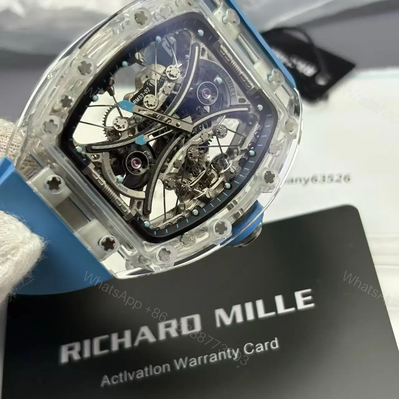 View 8 of Richard Mille Swiss Made Clone RM 53-02 Real Sapphire Edition