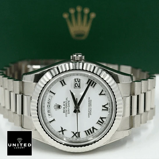 View 7 of Rolex Day-Date Roman White Dial Replica