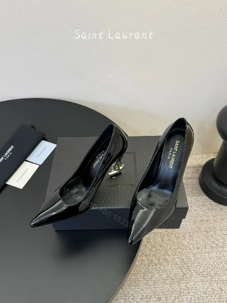 View 4 of Satin Black Pointed-Toe Pumps: Sophisticated, All-Day Comfort