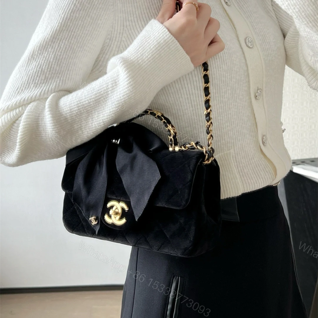 View 24 of 高仿Chanel*25K系列AS5875蝴蝶結絲絨單肩包Mini免檢版