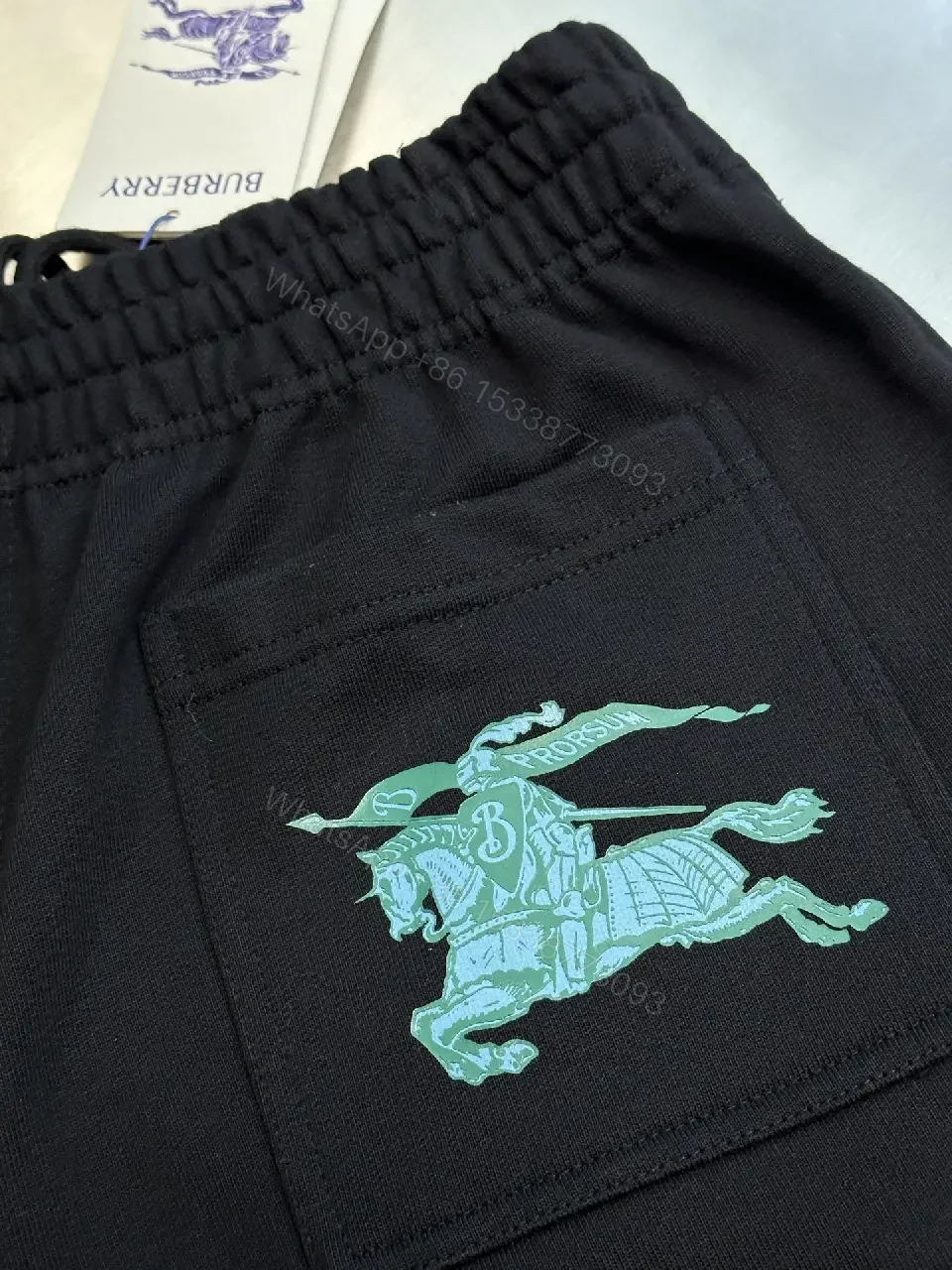 View 9 of Black Nylon Short Burberry Logo Casual Elastic Waist Short Pants