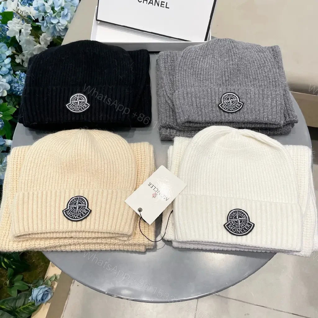 View 8 of Gray Knit Set: Structured Warmth Beanie & Scarf Duo