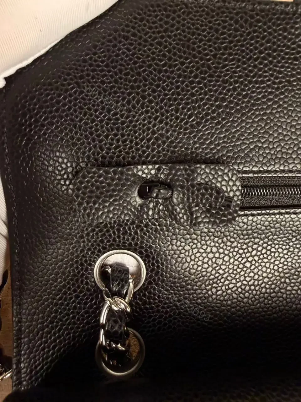 View 5 of Chanel Classic Flap Medium 25 Black sliver Hardware