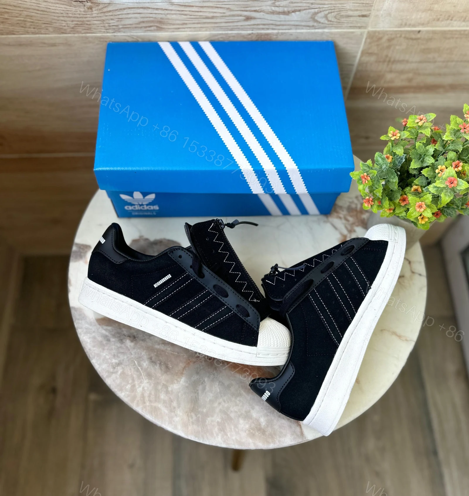 View 4 of First Copy Adidas Superstar Neighborhood Edition Sneakers