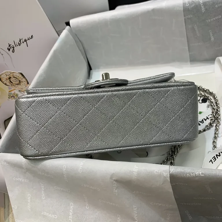 View 9 of Metallic Quilted Flap Bag â€” Modern Shine, Timeless Craft
