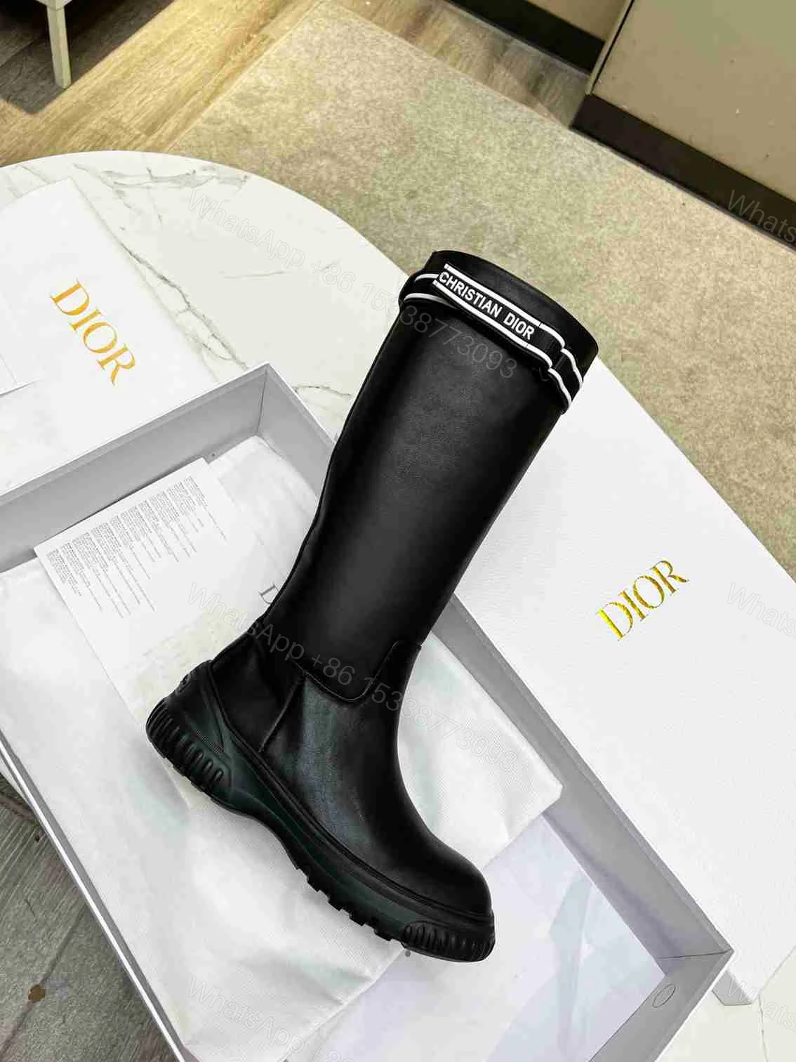 View 8 of DIOR D RACER BOOT CALFSKIN BLACK KDI781VEA S17X