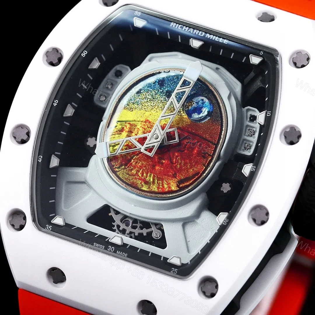 View 8 of Richard Mille RM52-05 Pharrell Williams Mars Mission Watch White Case Orange Strap Premium Edition RM-RM52-05-PW-WHT-ORG