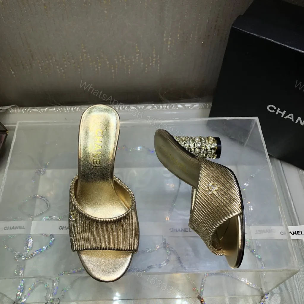 View 8 of Glam Metallic Slip-Ons: Sculpted Heel Luxury Mules