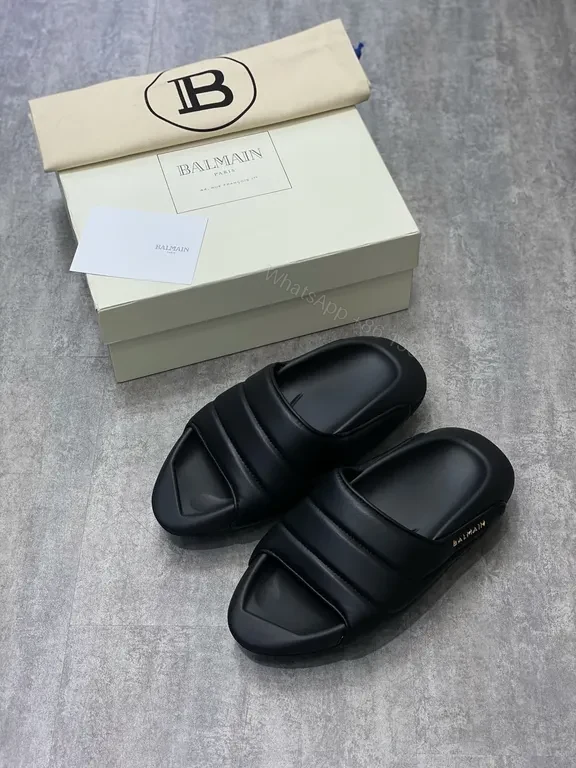 View 4 of Balmain Leather Slides: Luxe, All-Day Comfort Shoes