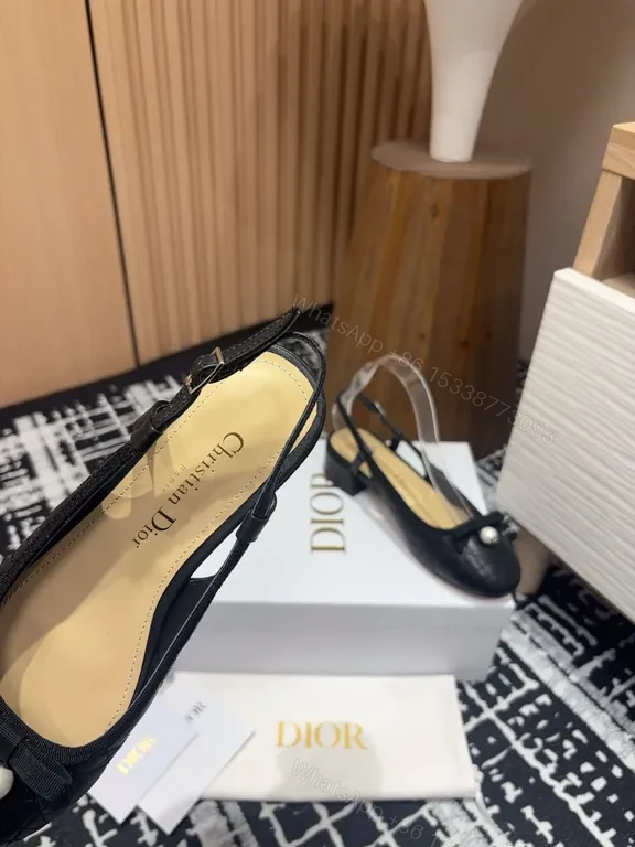 View 3 of Elegant Pearl-Detail Quilted Slingback Heels â€“ Dior-Inspired Luxe Footwear