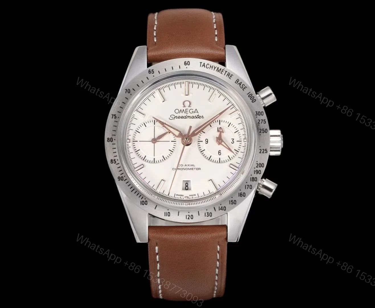 Omega Speedmaster 57 White Replica Brown Leather Strap 42MM Premium 331.12.42.51.02.002 — view 1