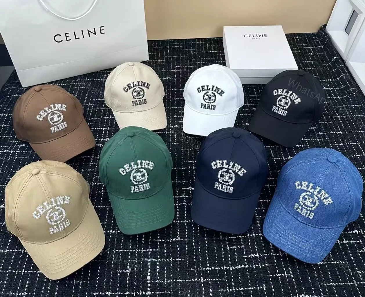 View 4 of Navy Cotton-Blend Structured Cap with Crest Embroidery