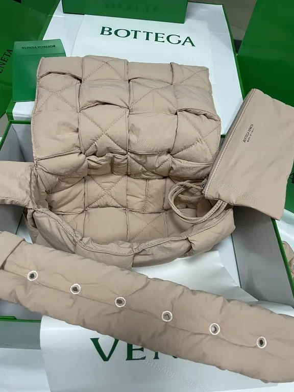 View 8 of Warm-Textured Nude Quilted Bag Set - Cushioned Chic Everyday Luxury