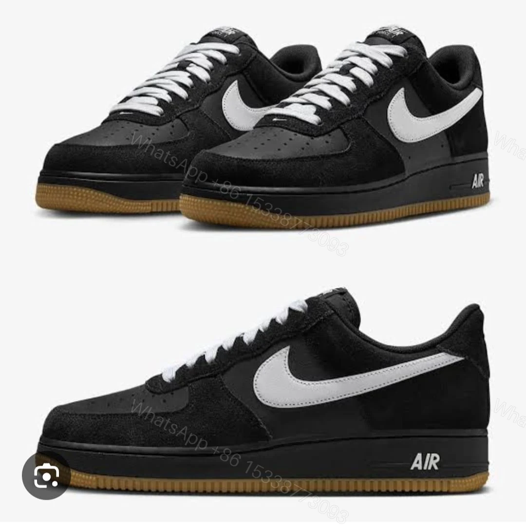Nike airforce originals black tan sole for men — view 1