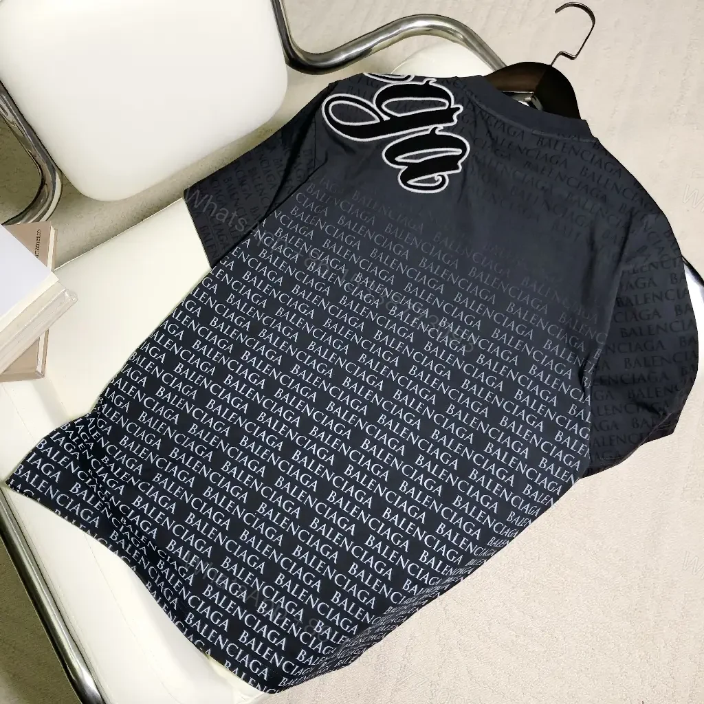 View 7 of Navy Balenciaga Script Graphic T-Shirt shirt