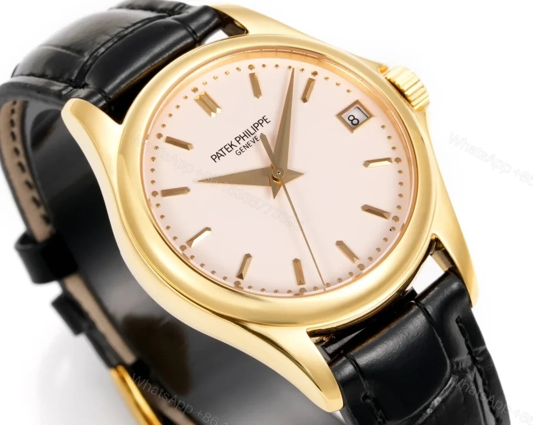 View 3 of Patek Philippe Calatrava 5127 Classic Dress Watch 37mm Leather Strap Edition RG-PP-5127-CALATRAVA-37-LT